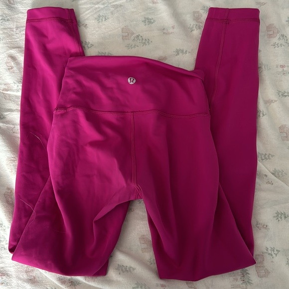 Pink Lululemon Wunder Train leggings. Size 2 - Picture 3 of 5